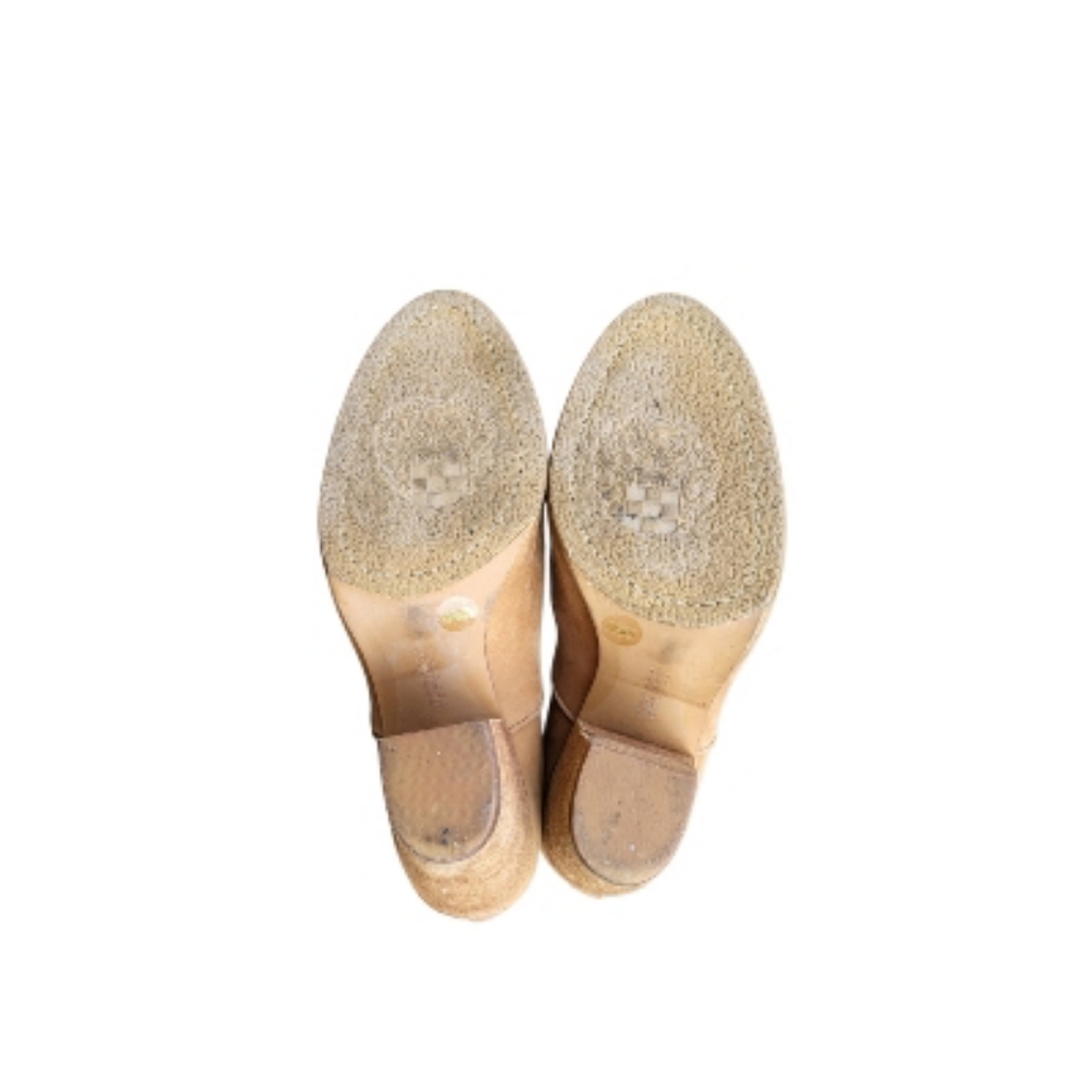 Vince Camuto Leather Hame Tan Beige Brown Ankle Boot Western Heel Shoe Women 8.5 - Picture 2 of 7